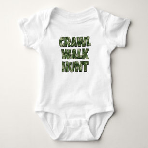 Crawl Walk Hunt funny baby boy shirt