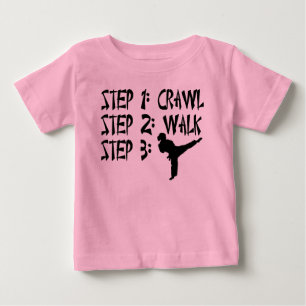 Crawl Walk Karate baby girls t-shirt
