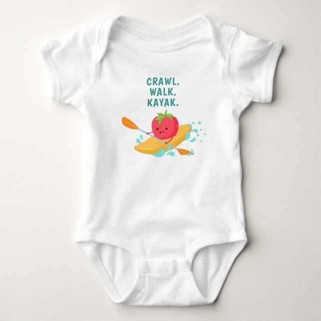 Crawl Walk Kayak Baby Bodysuit (Front)