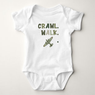 Crawl Walk Military Helicopter Pilot Baby Bodysuit