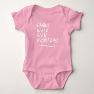 Crawl, walk, play pickleball baby bodysuit