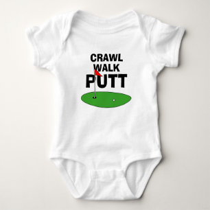Crawl Walk Putt cute golfing baby bodysuit