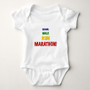 Crawl Walk Run Marathon Baby Bodysuit
