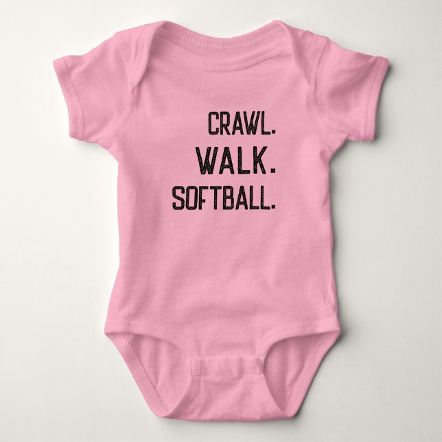 Crawl Walk Softball, Future Softball Player Baby Bodysuit (Front)