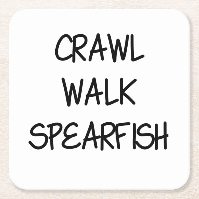 Crawl Walk Spearfish Square Paper Coaster (Front)