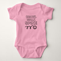 Crawl Walk Spike funny volleyball baby bodysuit