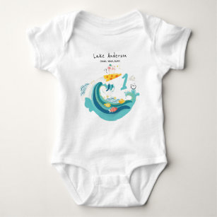 Crawl, Walk, Surf Wave Rat/Mouse Zodiac Baby Bodysuit