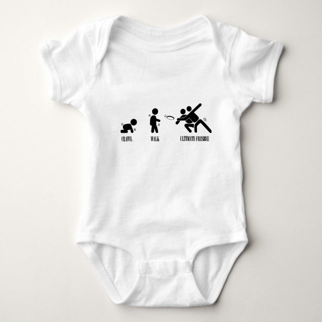 Crawl. Walk. Ultimate Frisbee Baby Bodysuit (Front)