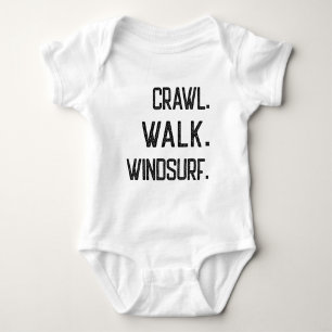 Crawl Walk Windsurf, Cute Windsurf Lover Baby Bodysuit