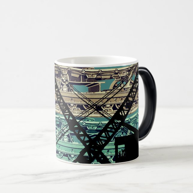 Crawler Crane Operating Engineer Tracks and Crane Magic Mug (Front Right)