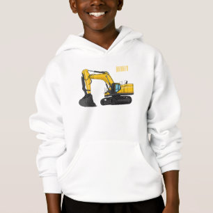 Crawler excavator cartoon illustration