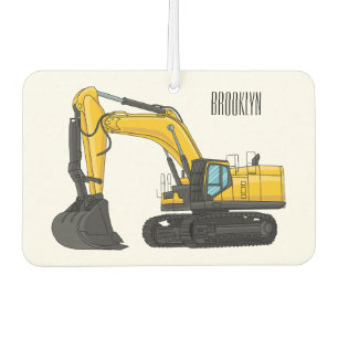 Crawler excavator cartoon illustration air freshener