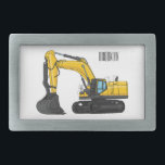 Crawler excavator cartoon illustration belt buckle<br><div class="desc">Crawler excavator cartoon illustration</div>