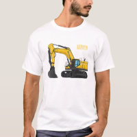 Crawler excavator cartoon illustration