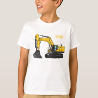 Crawler excavator cartoon illustration