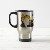 Crawler excavator cartoon illustration