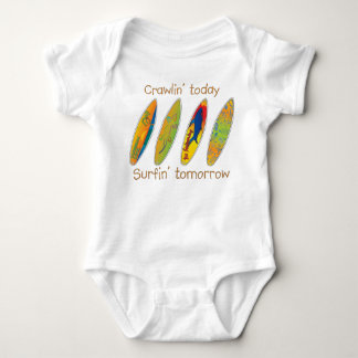 Crawlin' today, surfin' tomorrow baby bodysuit