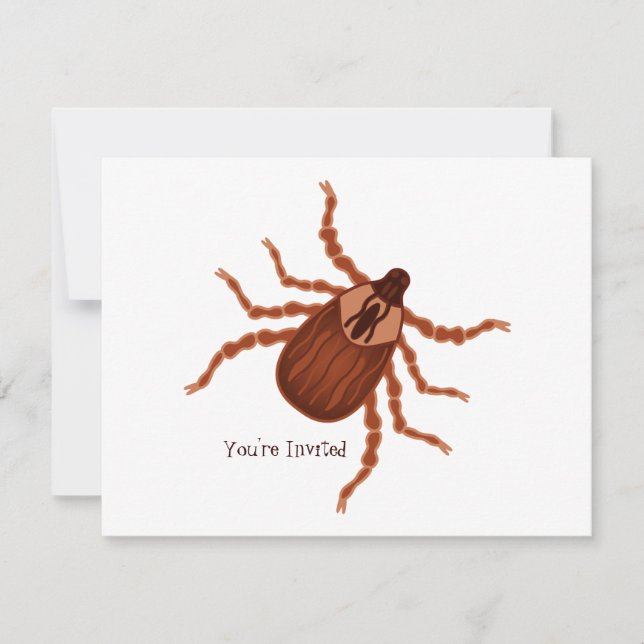 Crawly Realistic Tick Illustration Invitation (Front)