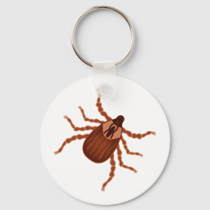 Crawly Realistic Tick Illustration Keychain