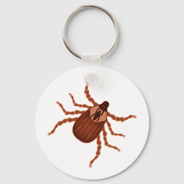 Crawly Realistic Tick Illustration Keychain (Front)