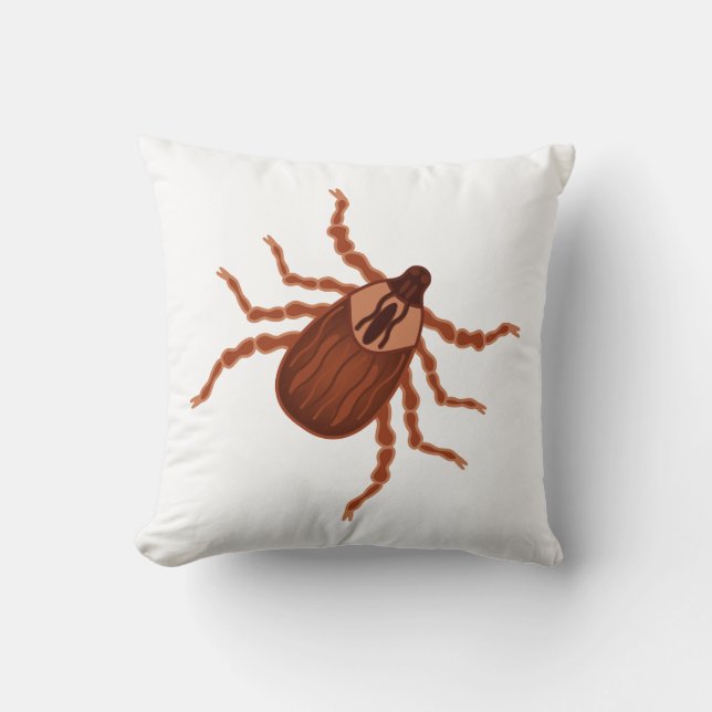 Crawly Realistic Tick Illustration Throw Pillow (Front)