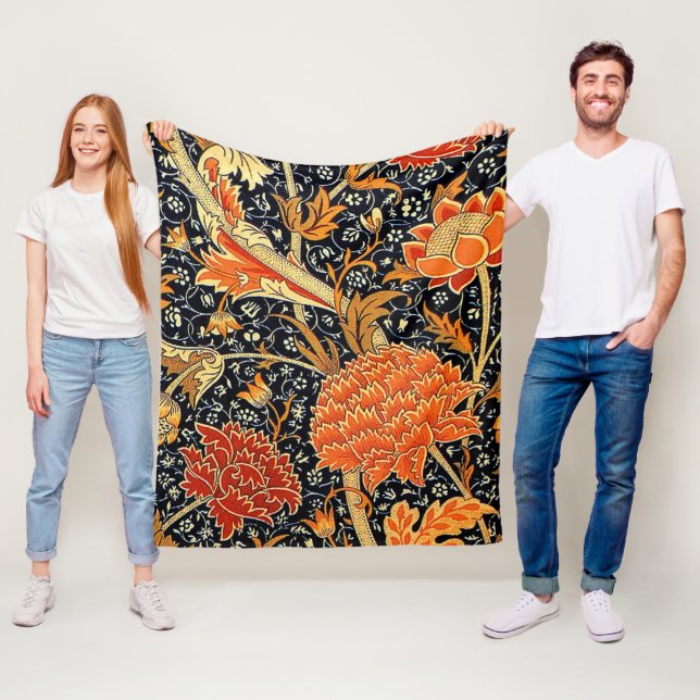 Cray by William Morris Fleece Blanket (In Situ)