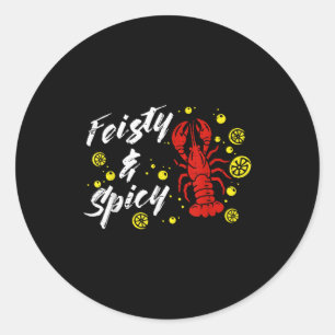 Crayfish Feisty And Scy Lemons Crawfish Women Men  Classic Round Sticker