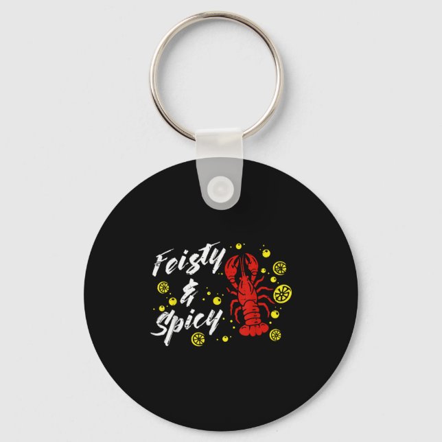 Crayfish Feisty And Scy Lemons Crawfish Women Men  Keychain (Front)