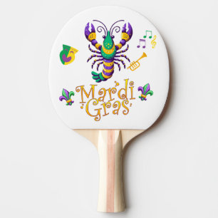 Crayfish Fleur de lis Mardi Gras  Ping Pong Paddle