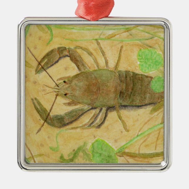 Crayfish Metal Ornament (Front)
