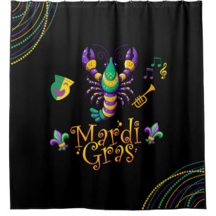Crayfish/trumpet/mask/fleur de lis Mardi Gras