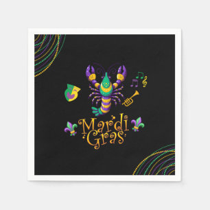 Crayfish/trumpet/mask/fleur de lis Mardi Gras  Napkin