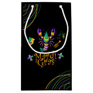 Crayfish/trumpet/mask/fleur de lis Mardi Gras  Small Gift Bag