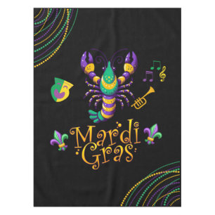 Crayfish/trumpet/mask/fleur de lis Mardi Gras Tablecloth