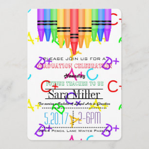 Crayola Rainbow Enseignant Invitation de graduatio