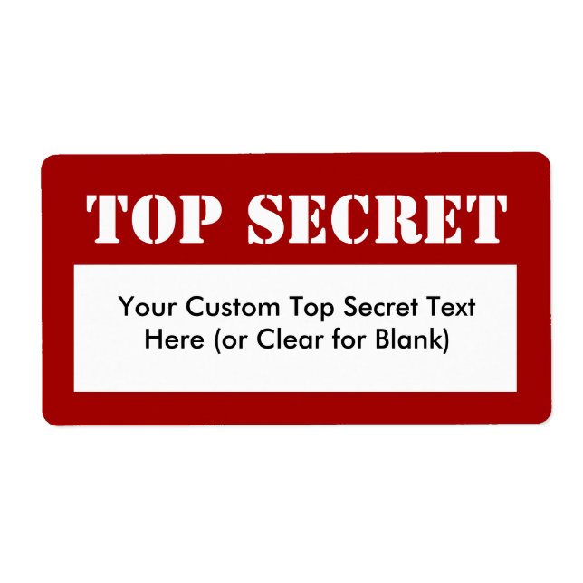 Crayon blanc Top Secret Étiquette de remplissage (Devant)