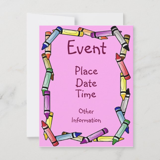 Crayon Border Invitation (Front)