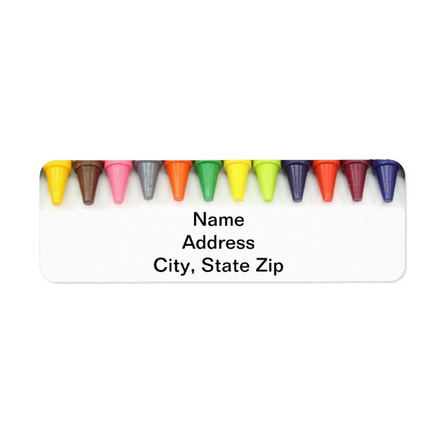 Crayon border return address label. (Front)