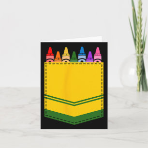 Crayon Box Pocket Teacher Gift Costume  Card
