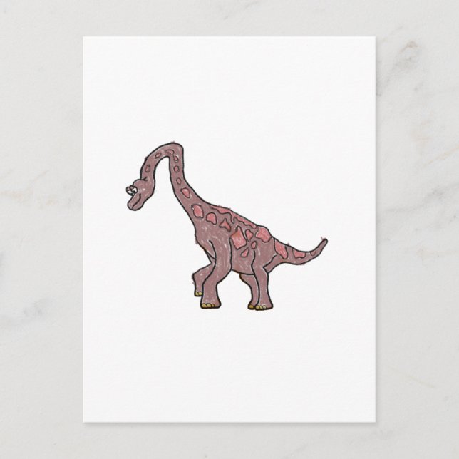 Crayon Brachiosaurus Cartoon Collection Postcard (Front)