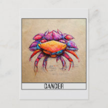 Crayon cancer coloré doodart Carte postale
