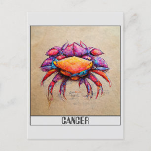 Crayon cancer coloré doodart Carte postale