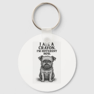 Crayon Chaos � Funny Brussels Griffon Dog Meme Des Keychain