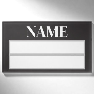 Crayon Colour Black Square Name Tag
