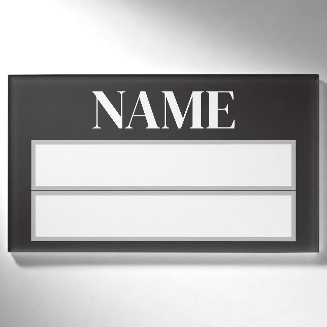 Crayon Colour Black Square Name Tag (Front)