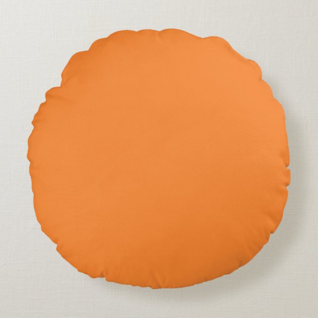 Crayon Colour Orange Round Throw Pillow (Front)
