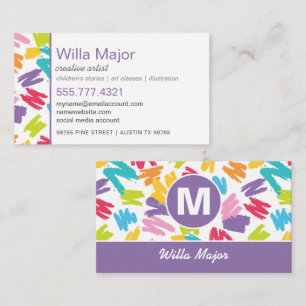Crayon Colour Splashes Artsy Creative  Business Card