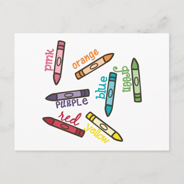 Crayon Colours Postcard (Front)