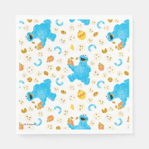 Crayon Cookie Monster Cookie Pattern Napkin