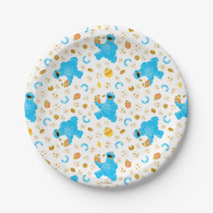 Crayon Cookie Monster Cookie Pattern Paper Plate